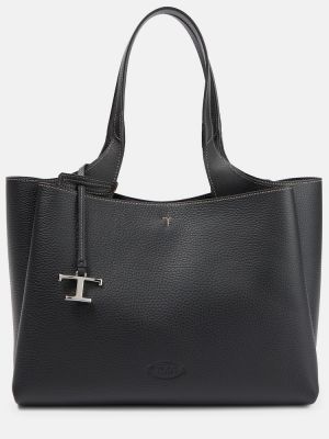 Kožená nákupná taška Tod's čierna