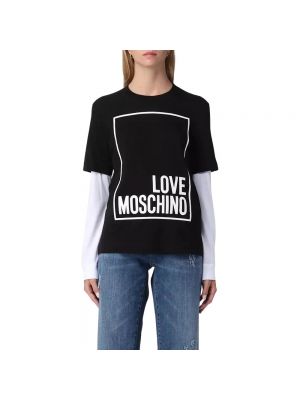 Top bawełniany Love Moschino czarny