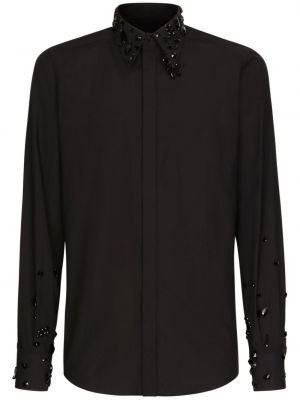 Kokvilnas krekls Dolce & Gabbana melns