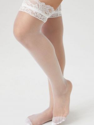 Сетчатые носки до колена с кружевной отделкой Forever 21 белый