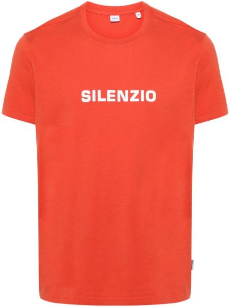 Памучна тениска с принт Aspesi оранжево