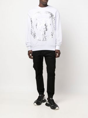 Sportliche sweatshirt mit print mit tiger streifen Plein Sport weiß