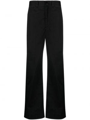 Bavlněné rovné kalhoty Lemaire černé