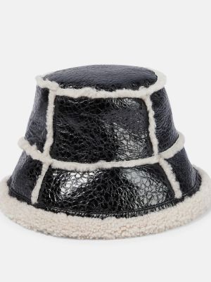 Chapeau en cuir Jean Paul Gaultier noir
