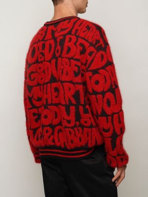 Moherowy sweter Dolce And Gabbana czerwony