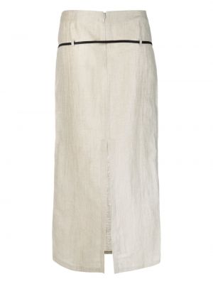 Spódnica z wysoką talią wełniana Paloma Wool beżowa
