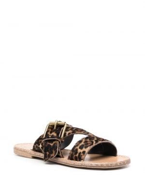 Sandale mit print mit leopardenmuster mit schnalle Golden Goose
