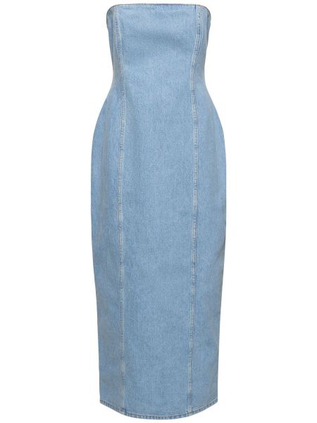 Bavlněné džínové šaty Magda Butrym modré