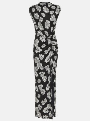 Длинное платье в горошек Diane Von Furstenberg черное