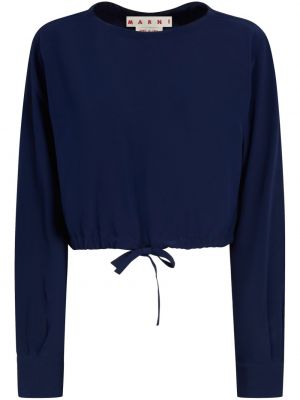 Копринена блуза Marni синьо