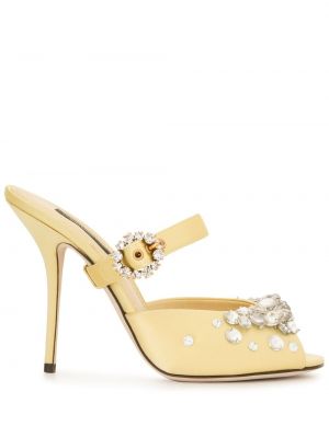 Полуотворени обувки с кристали Dolce & Gabbana