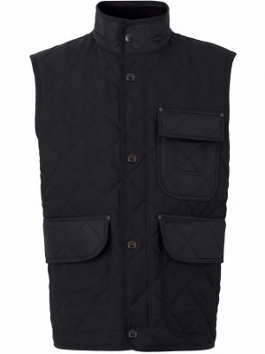 Kockovaná prešívaná vesta Burberry čierna