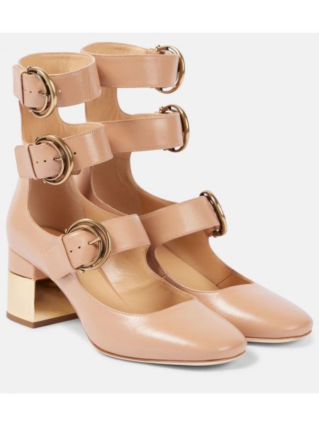 Læder pumps Chloe pink