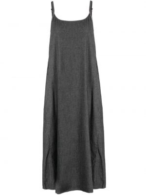 Bombažna midi obleka Eileen Fisher črna