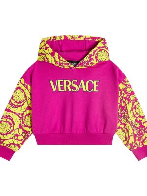 Puuvilla huppari tytöille Versace Kids pinkki