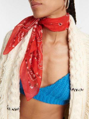 Bavlnený šál s paisley vzorom Alanui červená