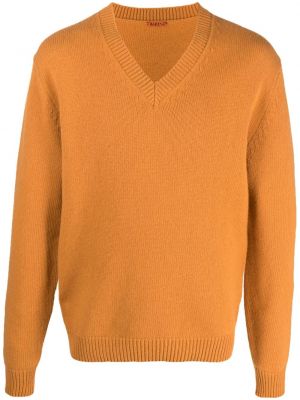 Пуловер с v-образно деколте Barena оранжево