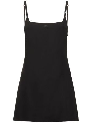Viskózové mini šaty Courrèges černé