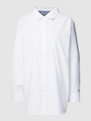 Koszula bawełniana relaxed fit oversize Tommy Hilfiger biała