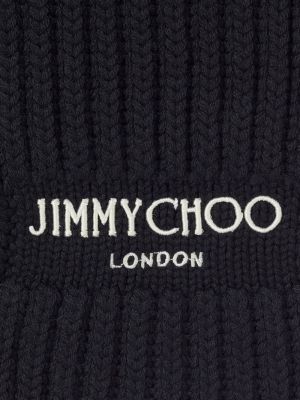 Echarpe brodée en tricot Jimmy Choo noir