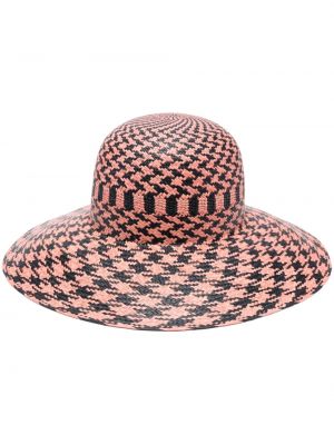 Hatt med mönster i hundtandsmönster Borsalino rosa