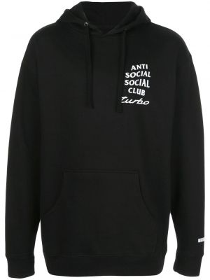 Kapučdžemperis ar apdruku Anti Social Social Club melns