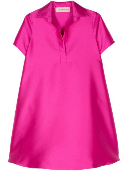 Satenska mini obleka Blanca Vita roza