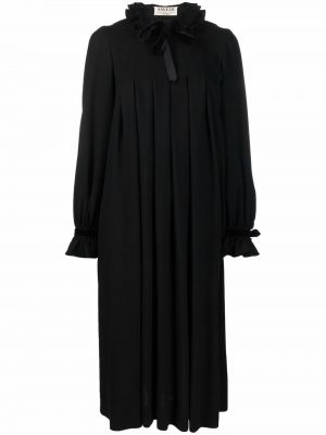 Vestido midi manga larga plisado A.n.g.e.l.o. Vintage Cult negro