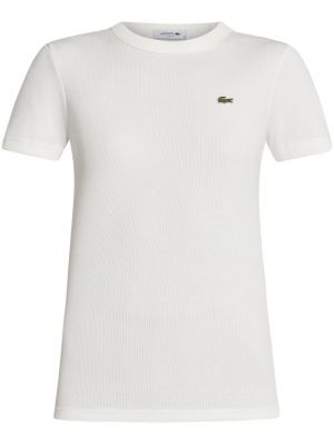 Bavlněné tričko Lacoste bílé