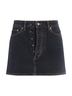 Spódnica jeansowa z niską talią Ganni czarna