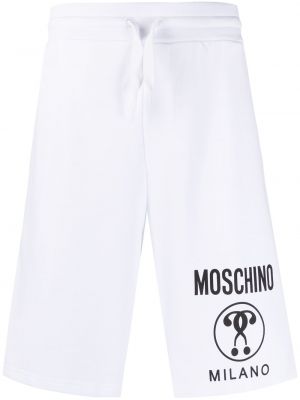 Pantaloncini sportivi con stampa Moschino bianco