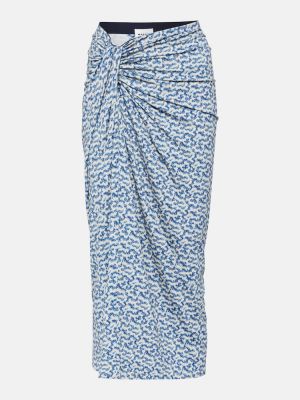 Midi suknja s printom od jersey Marant Etoile plava
