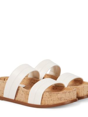 Kožené sandály na platformě Gabriela Hearst bílé