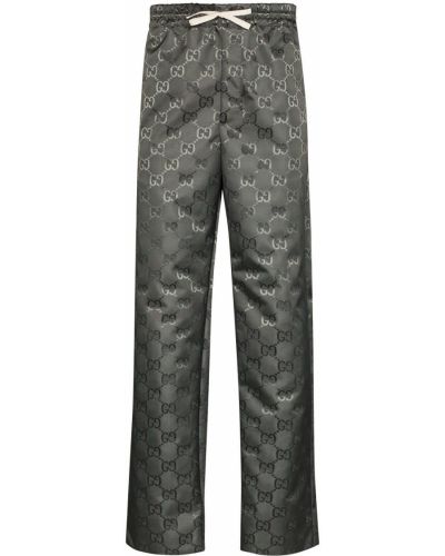 Pantalones de chándal con cordones Gucci gris