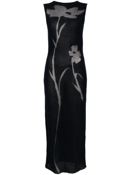 Prozirna vunena haljina s cvjetnim printom Paloma Wool plava