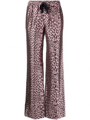 Satenske hlače s printom s leopard uzorkom Zadig&voltaire ružičasta