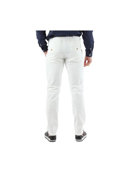 Pantalones chinos con cremallera de algodón At.p.co blanco