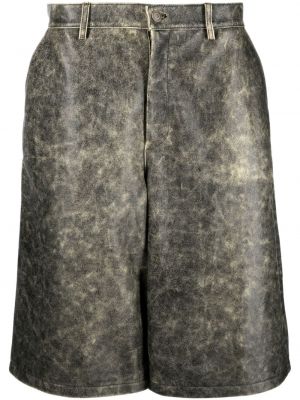Obrabljene usnjene bermuda kratke hlače Moschino