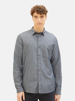 Rifľová košeľa Tom Tailor Denim sivá