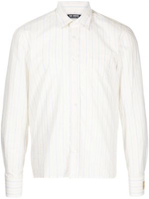 Pruhovaná košeľa s potlačou Raf Simons biela