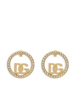 Boucles d'oreilles à imprimé à boucle en cristal Dolce & Gabbana doré