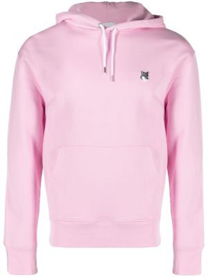 Puuvilla brodeerattu huppari Maison Kitsuné pinkki