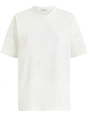 Памучна тениска с принт с пейсли десен Etro бяло
