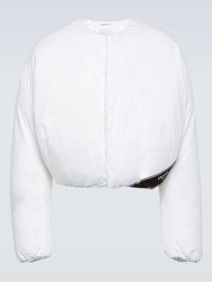 Bavlnená páperová bunda Prada biela