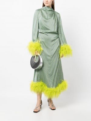 Kleid mit federn Rachel Gilbert grün