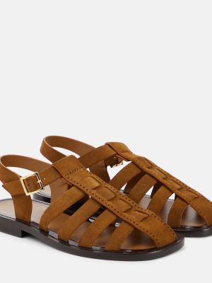 Sandale din piele de căprioară The Row maro