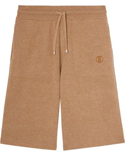 Pantalones cortos deportivos con bordado Burberry marrón