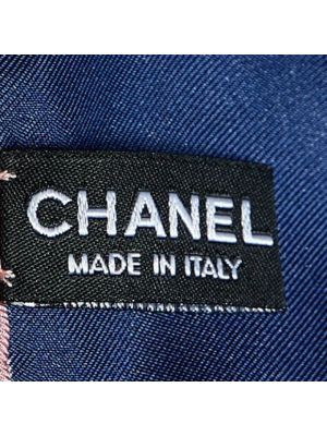 Bufanda de seda Chanel Vintage azul