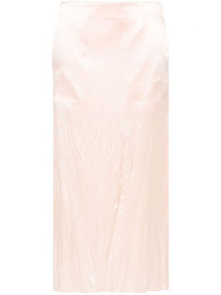Saténové midi sukně Sportmax růžové