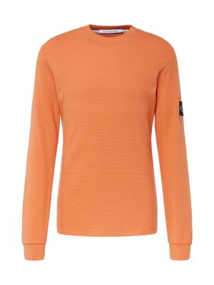 Tričko s dlhými rukávmi Calvin Klein Jeans oranžová